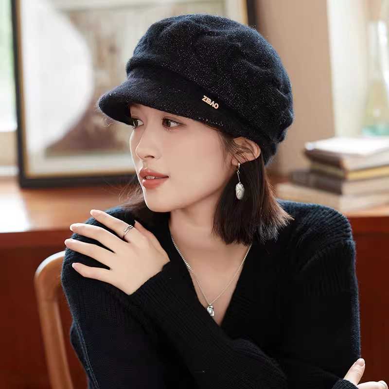 こだわり織りニットキャスケット帽