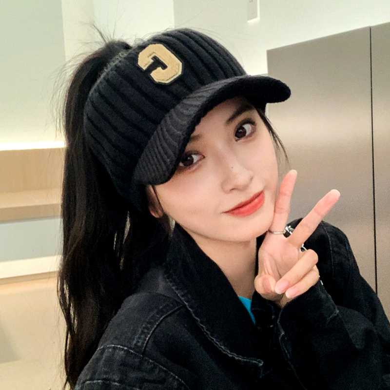 パイピングニットキャスケット帽