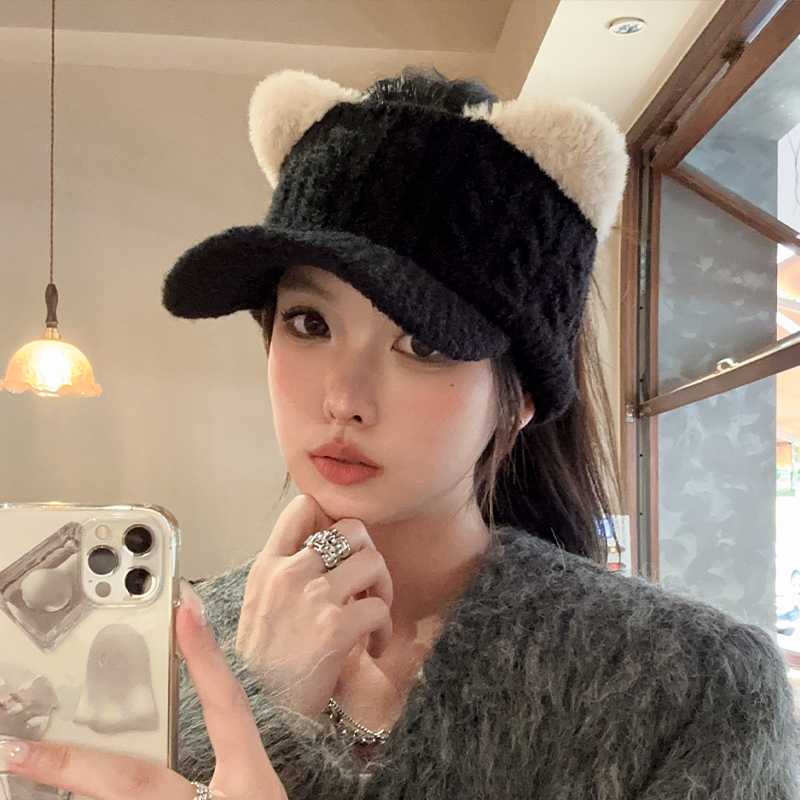 ふわもこ耳付きキャスケット