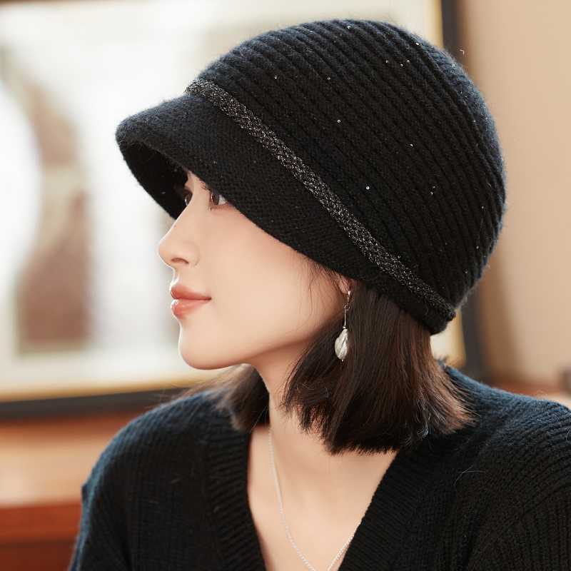 上品リボンニットキャスケット