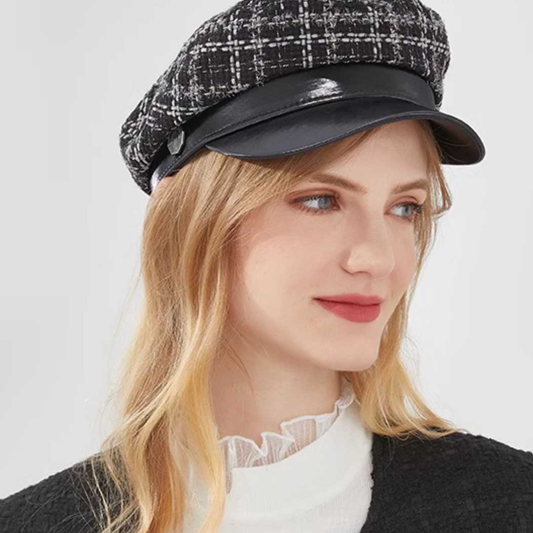クラシカルツイードキャスケット帽
