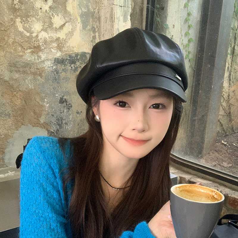 なめしレザーマリンキャスケット