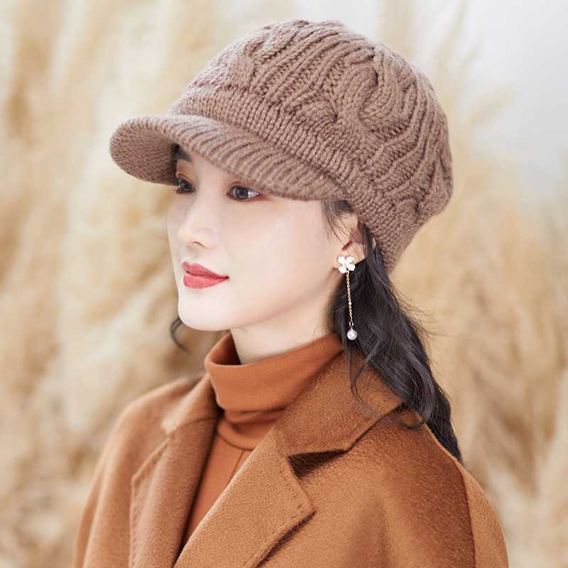 キャスケット ぬくもり編み込みニットキャスケット