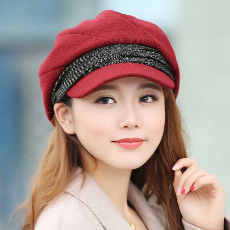 キャスケット ツートーン切替デザインウールキャスケット