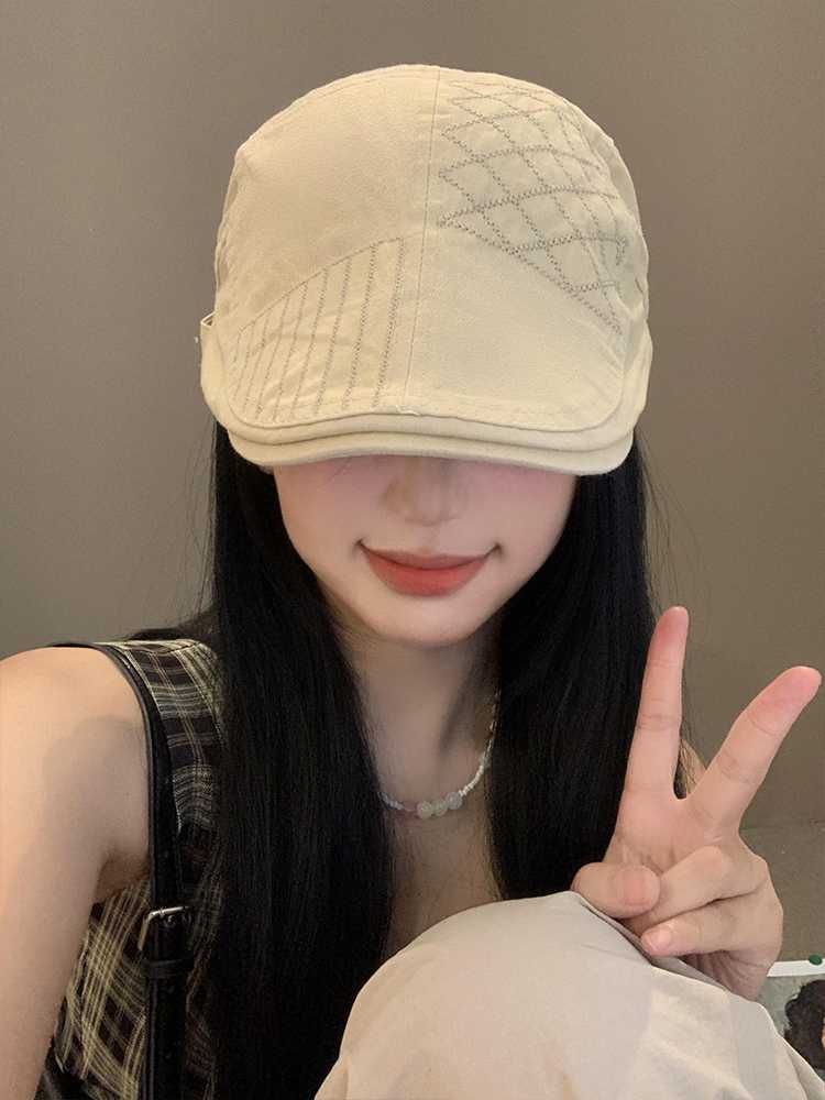 キャスケット 刺繍デザイン ハンチング帽