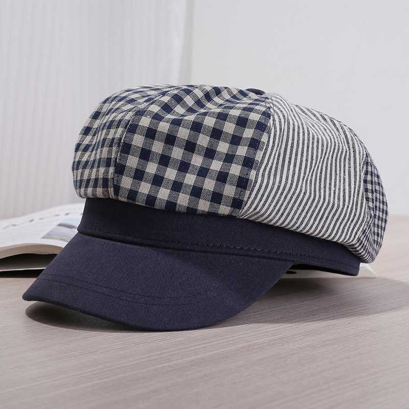 キャスケット 格子柄切替キャスケット