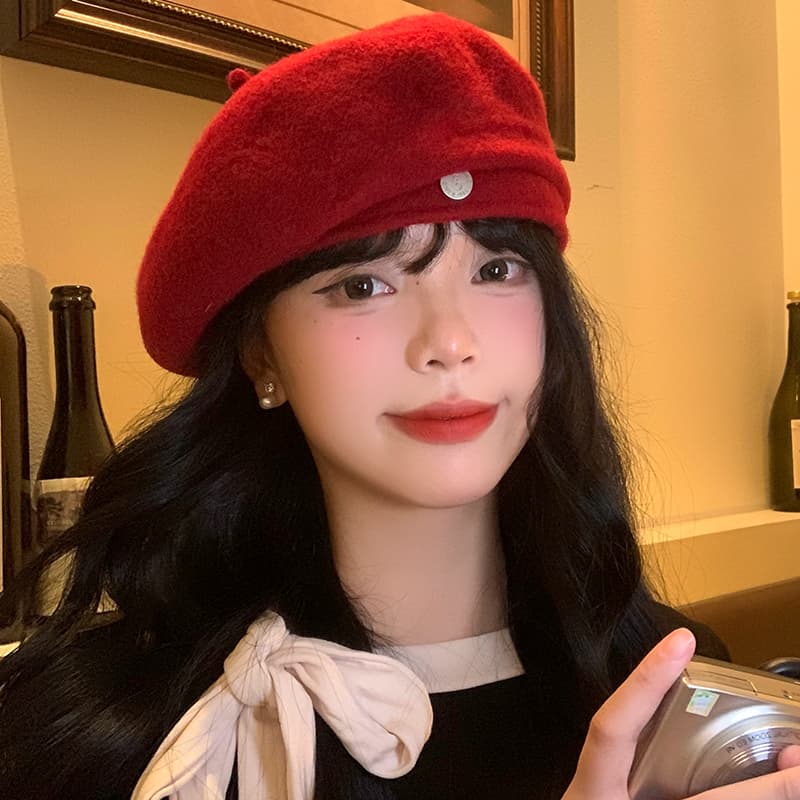 かわいいシンプルキャスケット