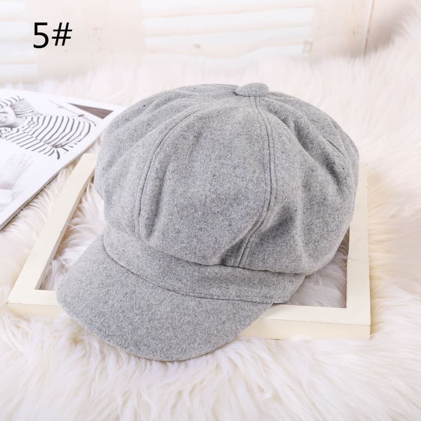 ウール素材キャスケット帽子ニュースボーイハット