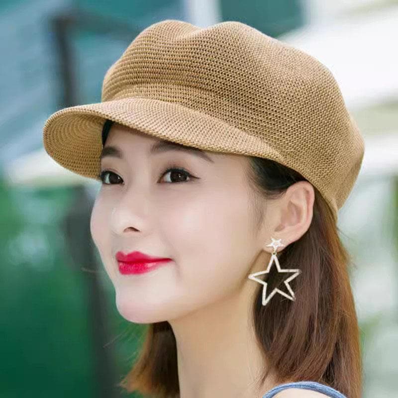 キャスケット　涼やか編み目キャスケット帽