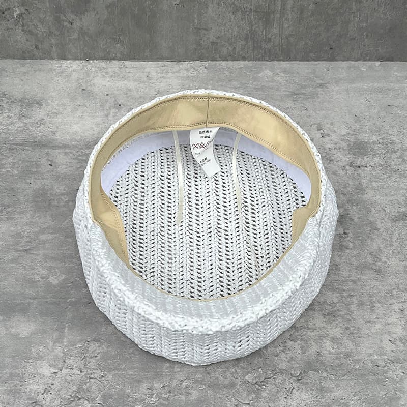 キャスケット ヘリンボーン編み マリン風キャスケット