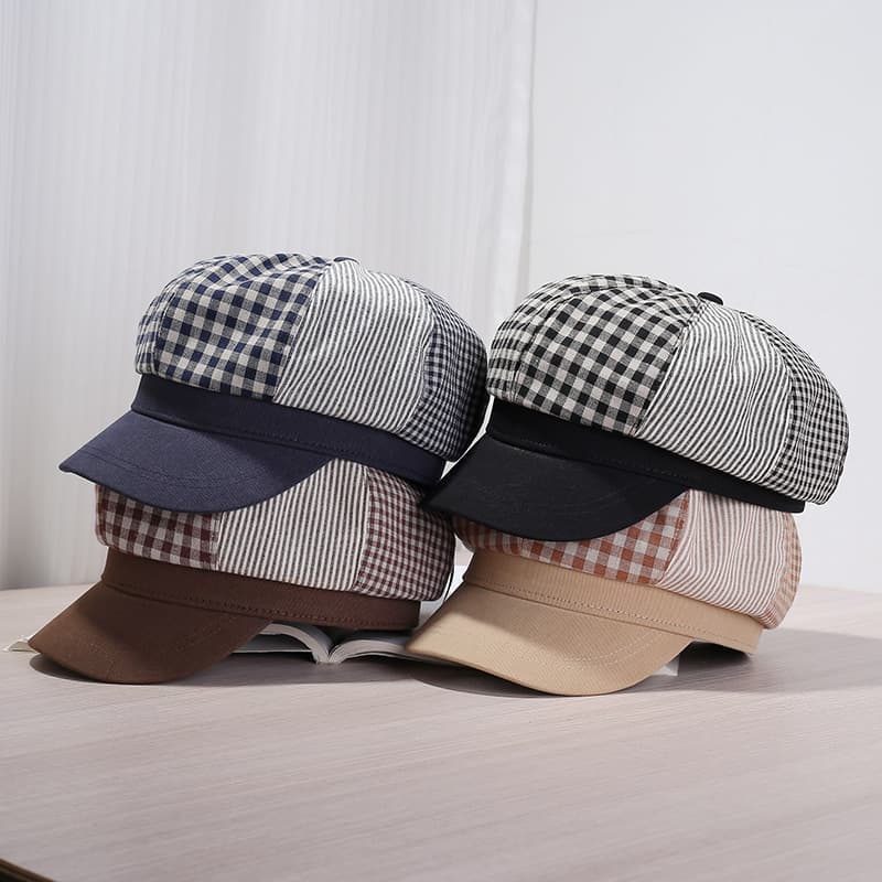 キャスケット 格子柄切替キャスケット