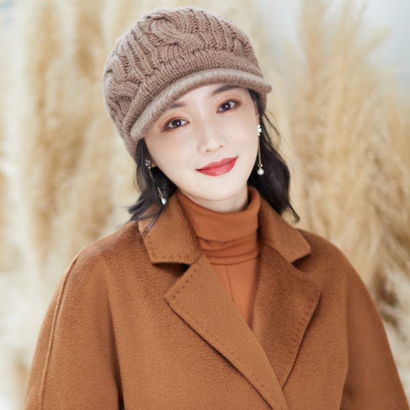 キャスケット ぬくもり編み込みニットキャスケット