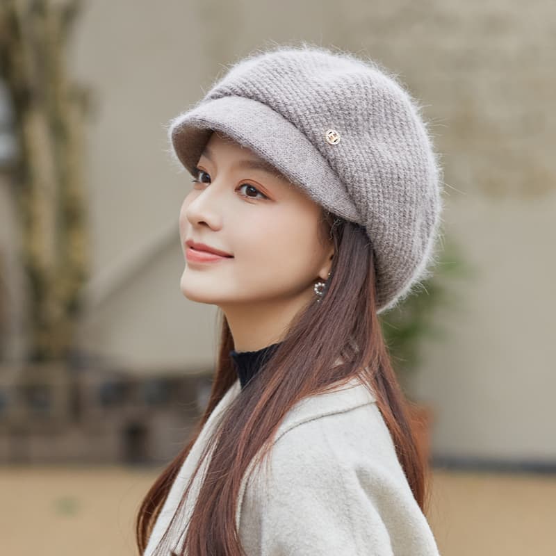 たたみ編みフラワーキャスケット