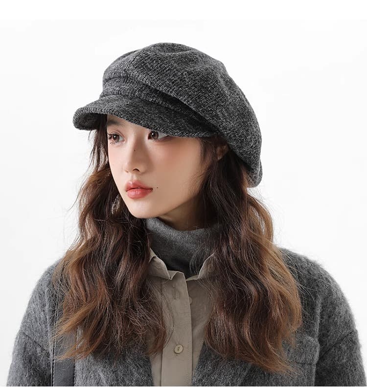 杢調ニット素材のクラシカルマリンキャスケット