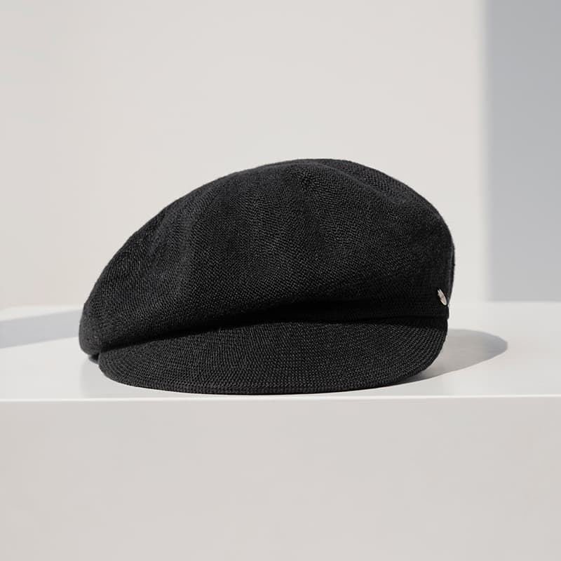 キャスケット　涼やか天然リネンキャスケット帽