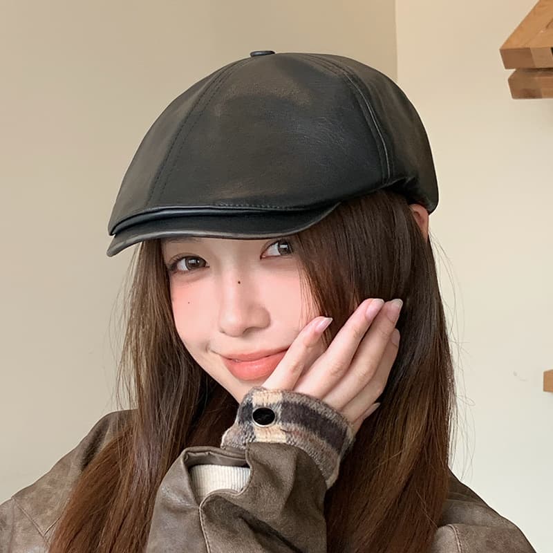 ミラノ調レザーキャスケット