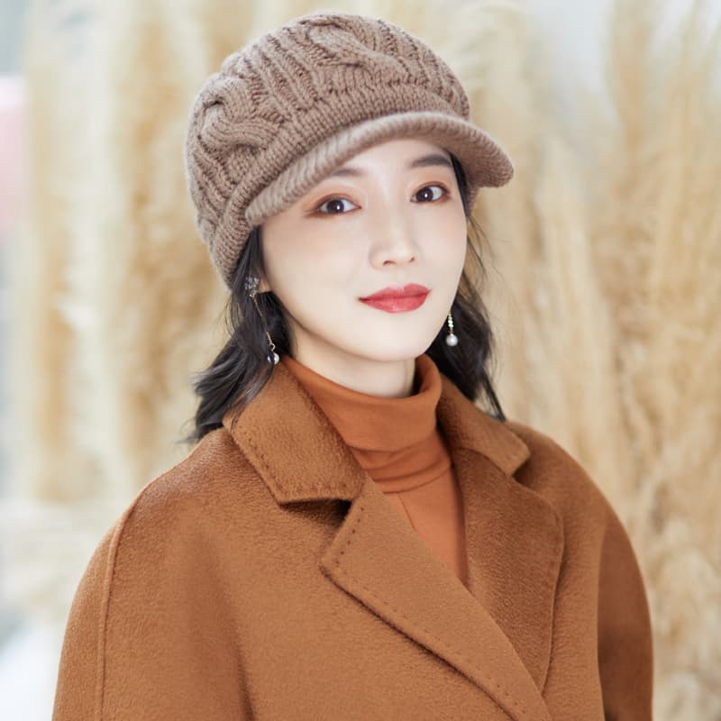 キャスケット ぬくもり編み込みニットキャスケット