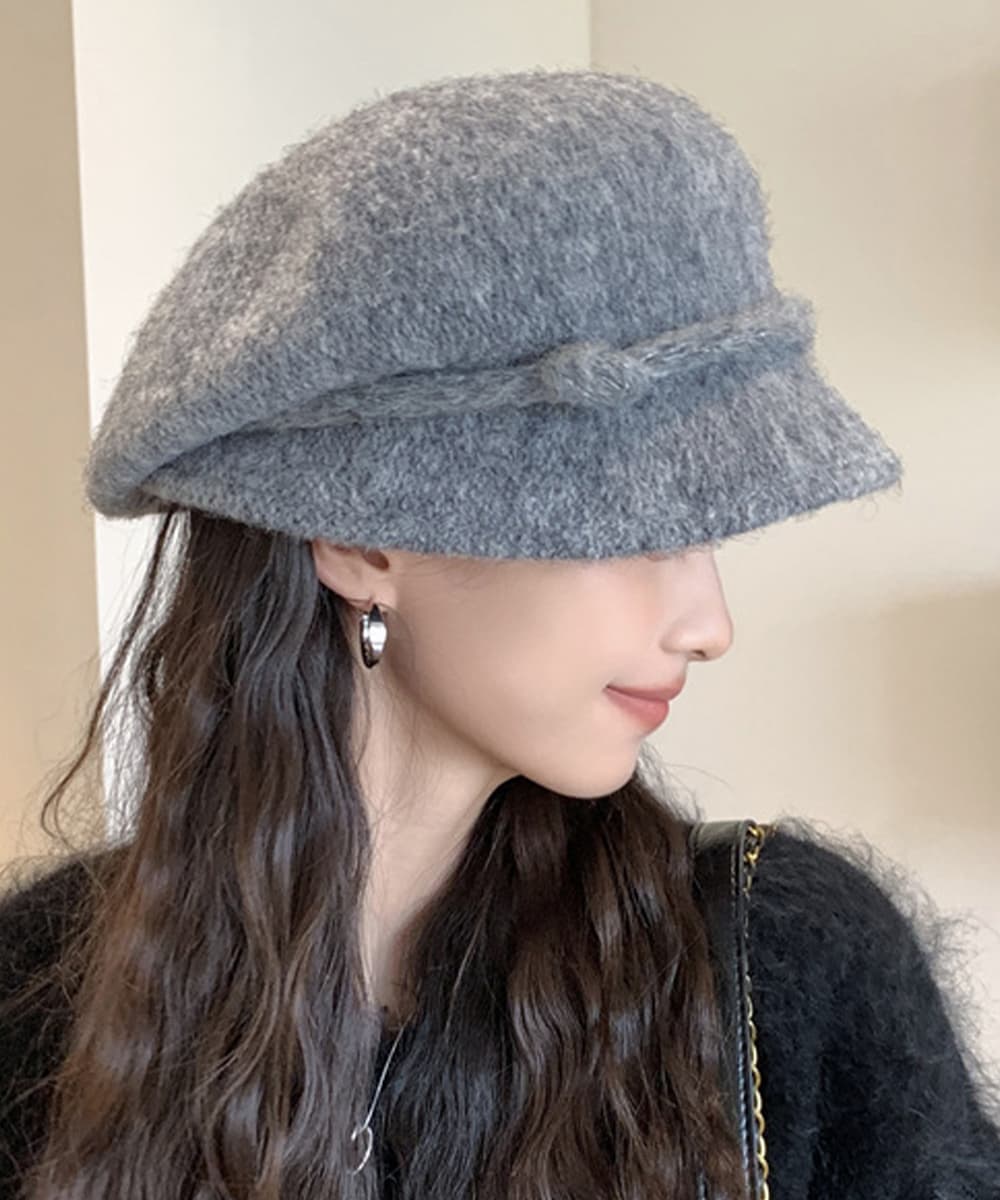 高品質ウール起毛キャスケット帽 秋冬
