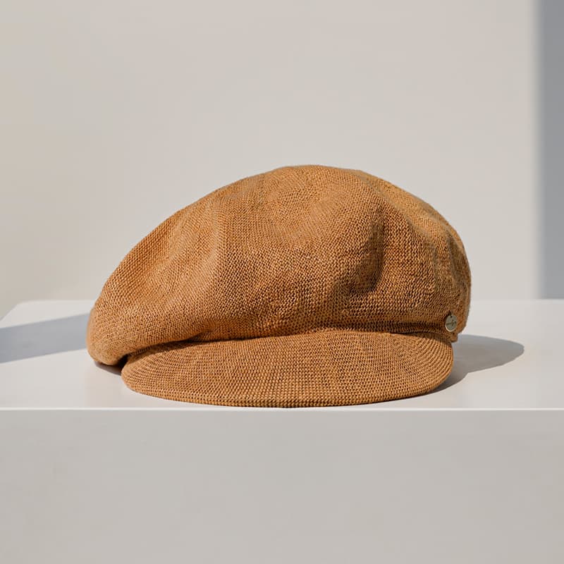 キャスケット　涼やか天然リネンキャスケット帽