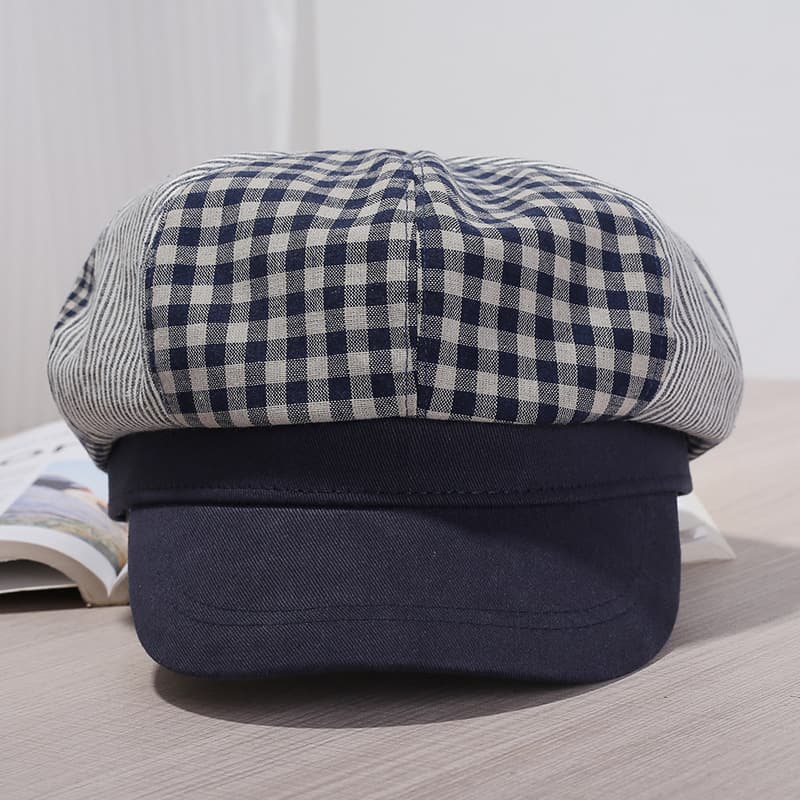 キャスケット 格子柄切替キャスケット