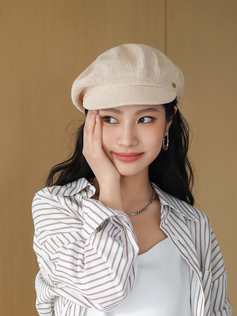 キャスケット 涼風纏う麻混キャスケット