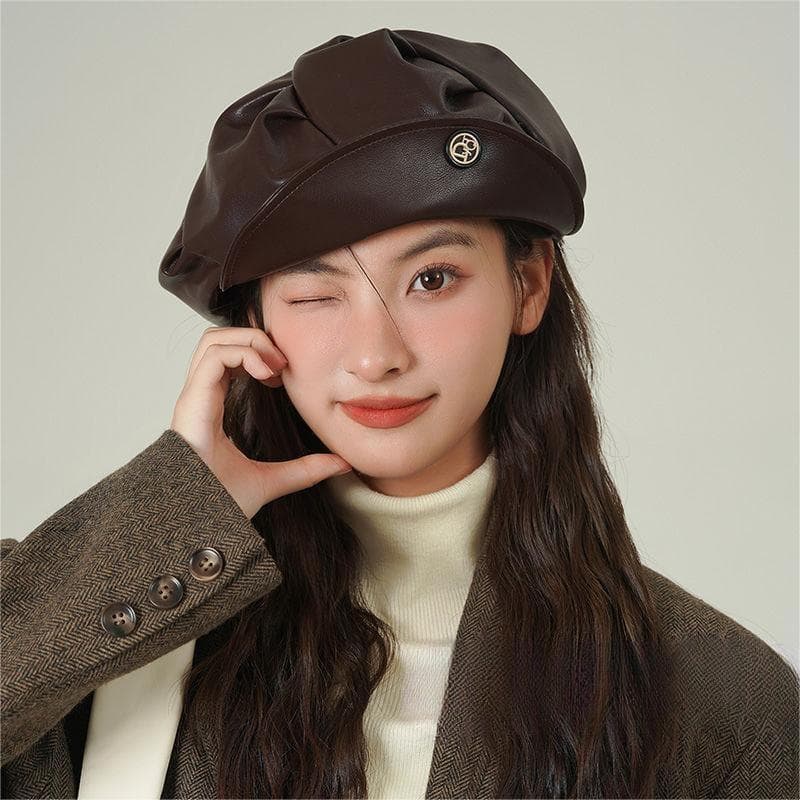 上質仕立てレザーキャスケット