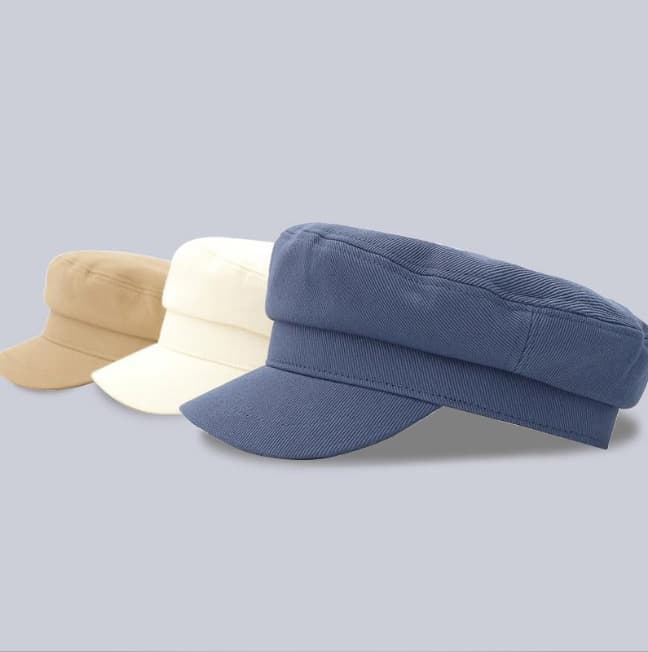 レディースキャスケット　小顔効果無地デニム帽子