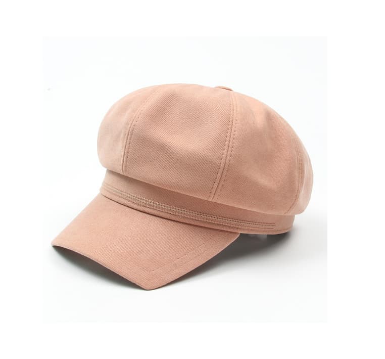 秋冬新作レディースキャスケット無地防寒保温スエード風帽子　ウール