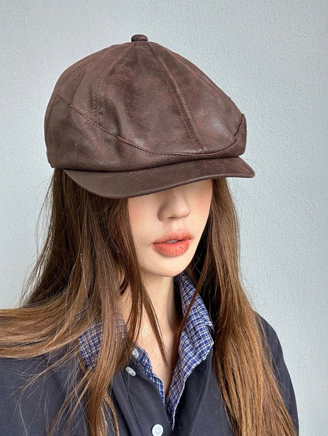 ヴィンテージ調レザーキャスケット