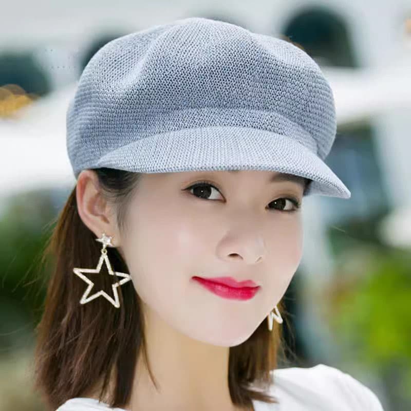 キャスケット　涼やか編み目キャスケット帽