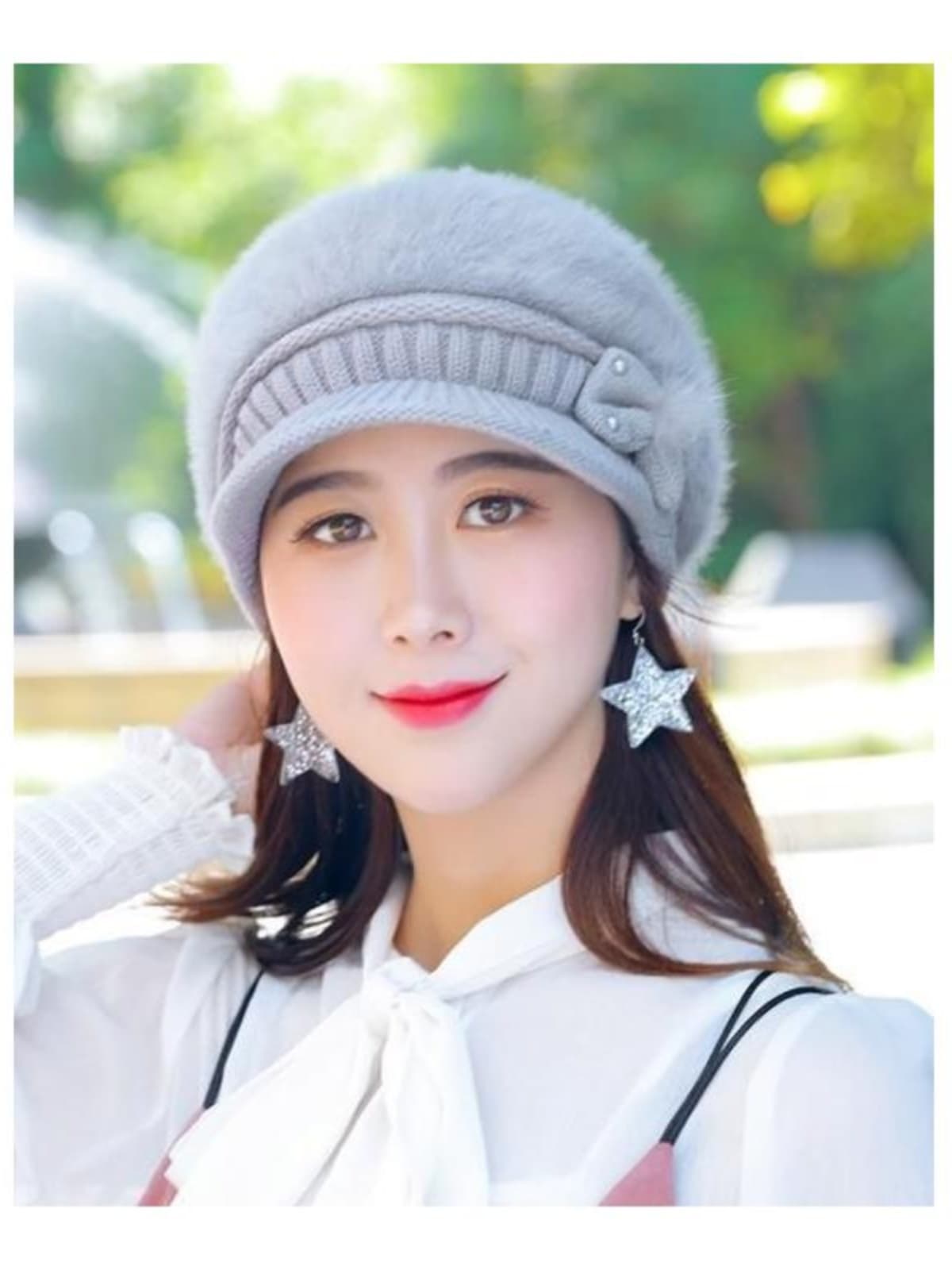 キャスケット ふわもこ暖かキャスケットニット帽