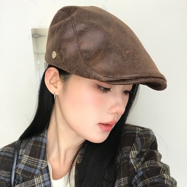 経年変化アンティークレザーキャスケット