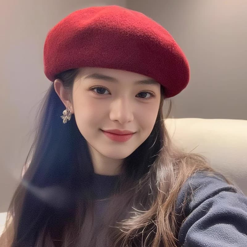 キャスケット なめらか質感のベレー帽