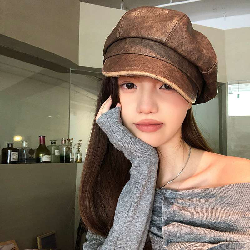 ヴィンテージ調レザーキャスケット