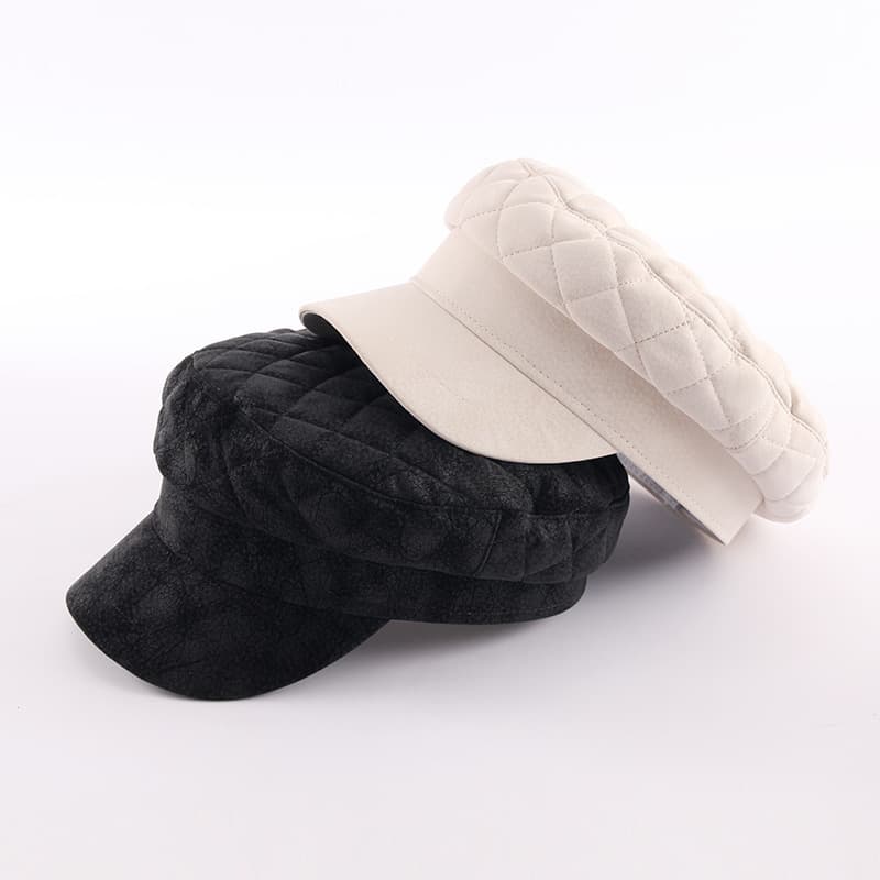 秋冬新作 レディース キルティング キャスケット 防寒帽子　ニット