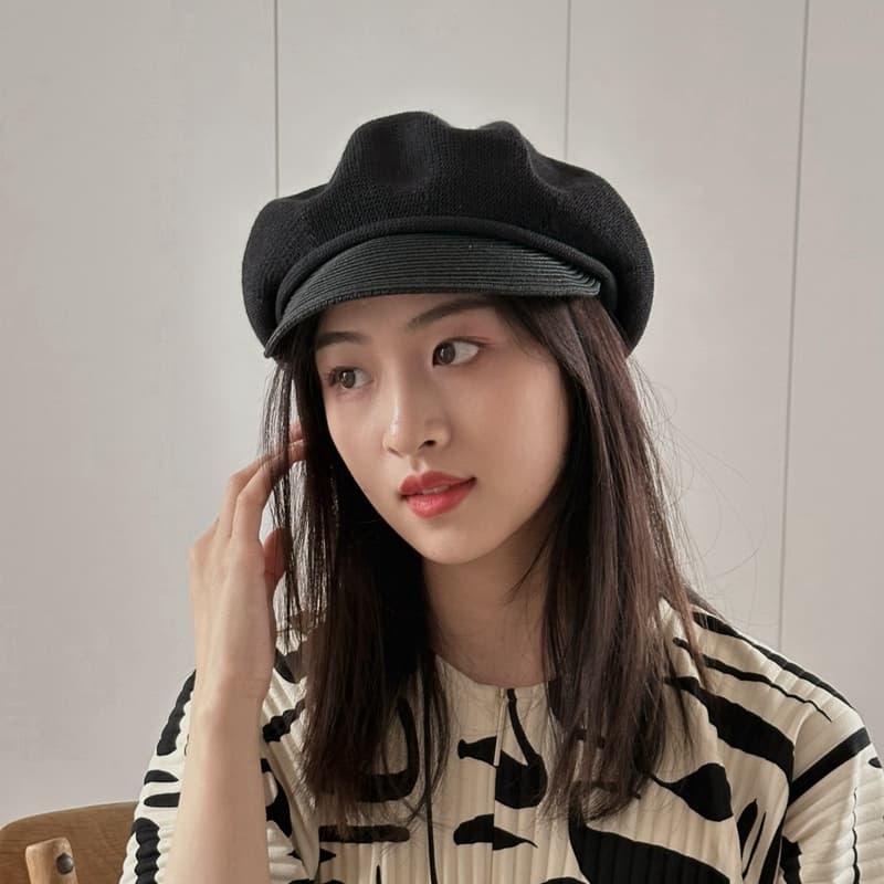 涼やか麻織りキャスケット