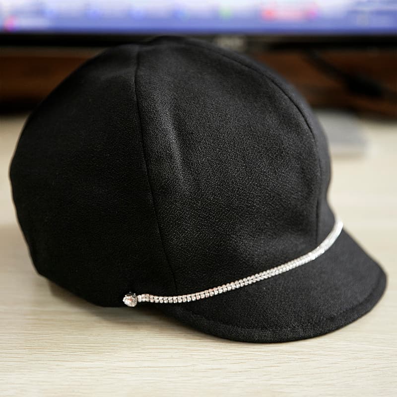 キャスケット　宝石チェーン付き上質キャスケット