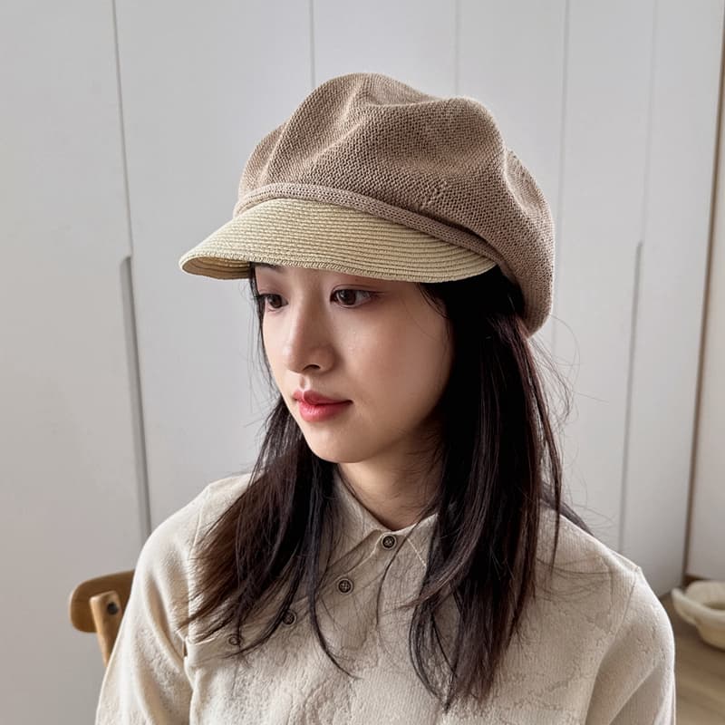 涼やか麻織りキャスケット