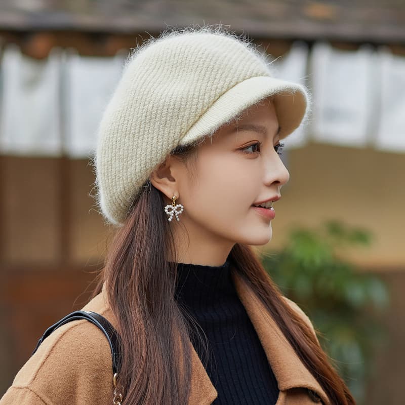 たたみ編みフラワーキャスケット