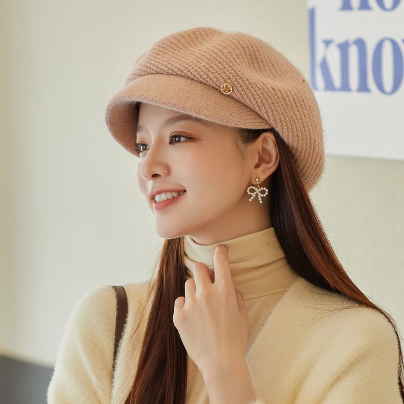 たたみ編みフラワーキャスケット