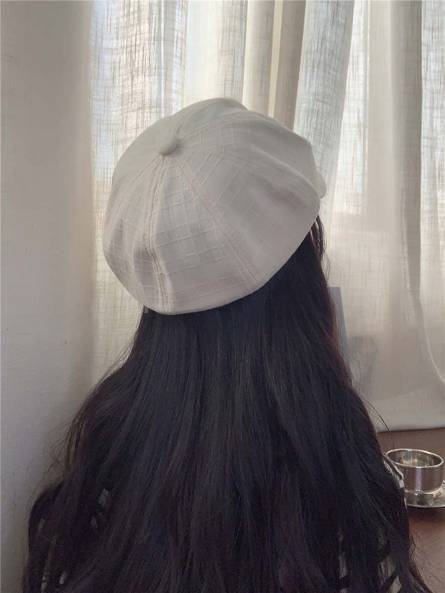 キャスケット軽量紫外線対策帽子　リネン