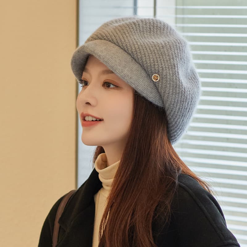 たたみ編みフラワーキャスケット