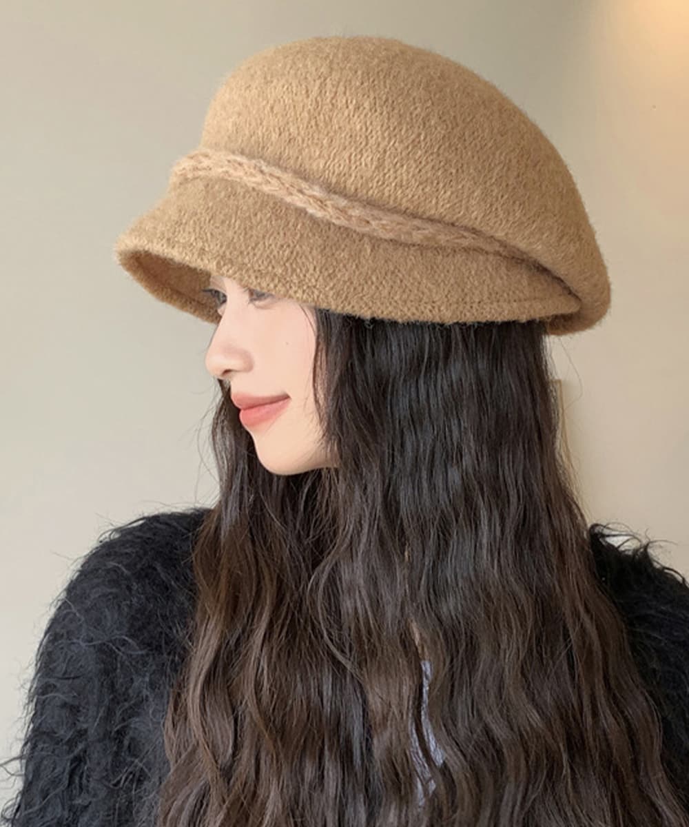 高品質ウール起毛キャスケット帽 秋冬