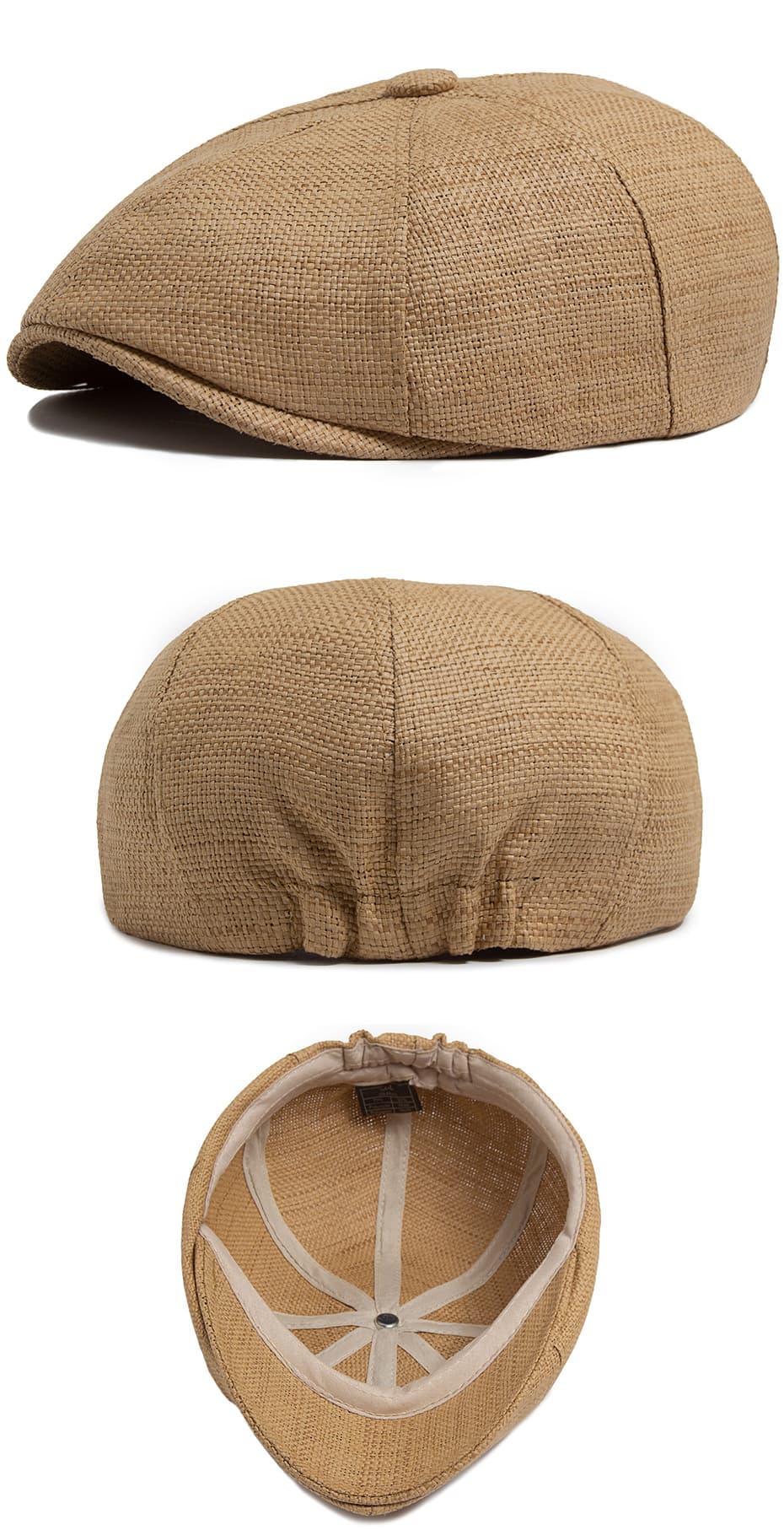 キャスケット 涼やか麻素材メッシュキャスケット