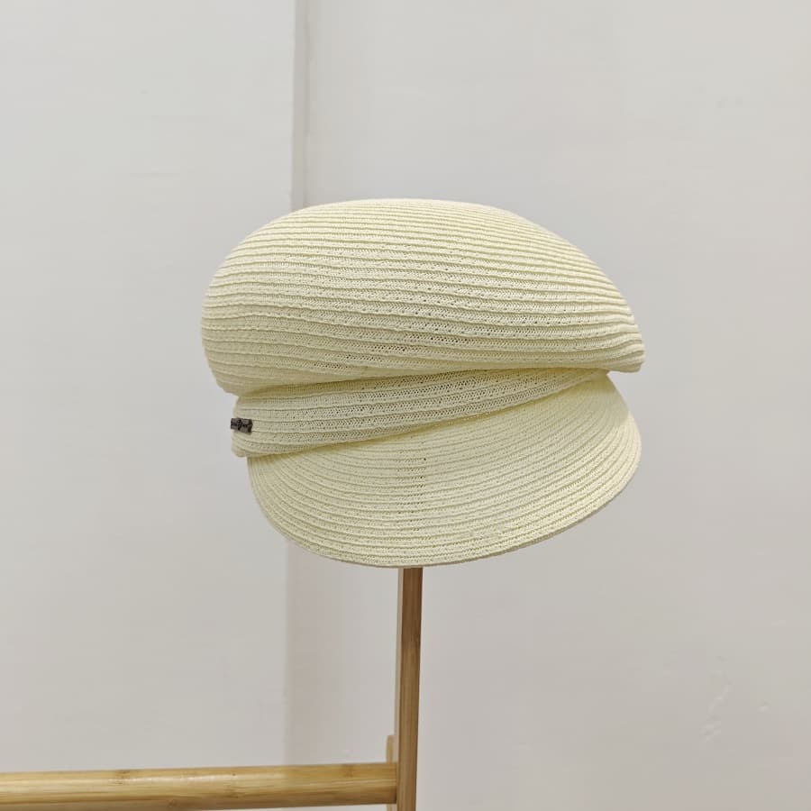 キャスケット　涼風リブキャスケット帽