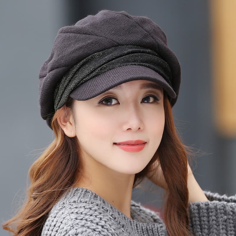 キャスケット ツートーン切替デザインウールキャスケット