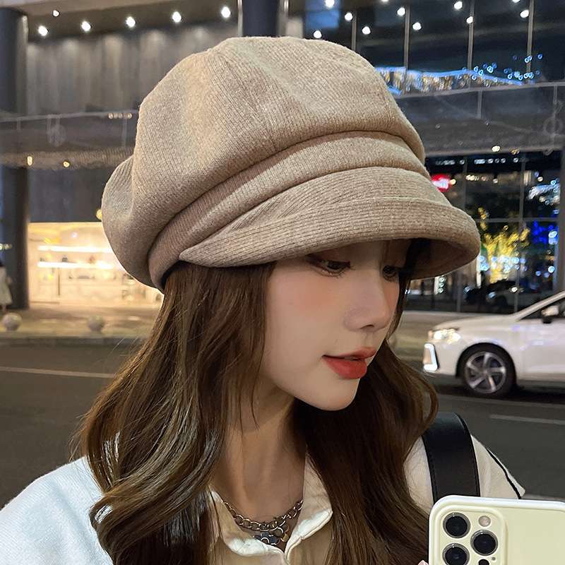 やわらかニットキャスケット帽子