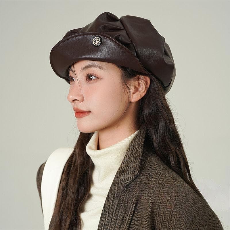 上質仕立てレザーキャスケット