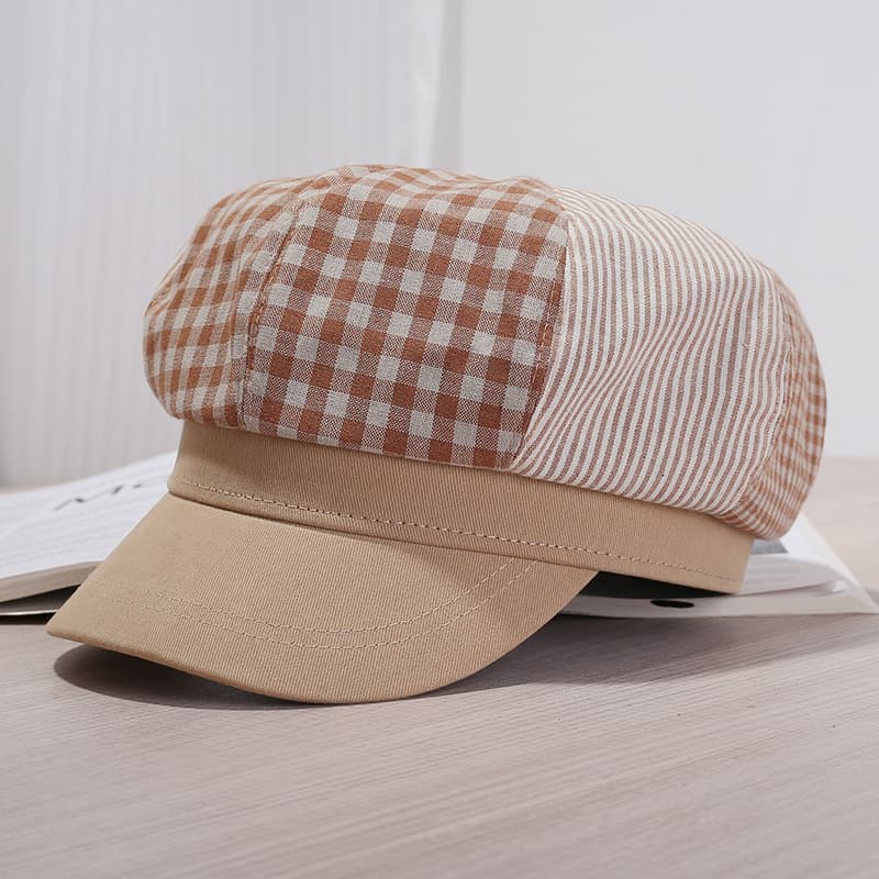 キャスケット 格子柄切替キャスケット