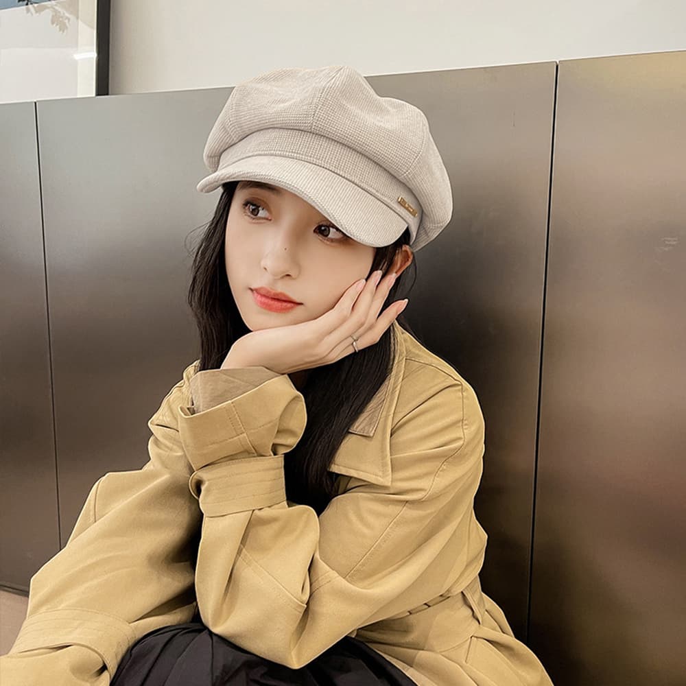 キャスケット帽子レディース韓国風マリンハット小顔効果